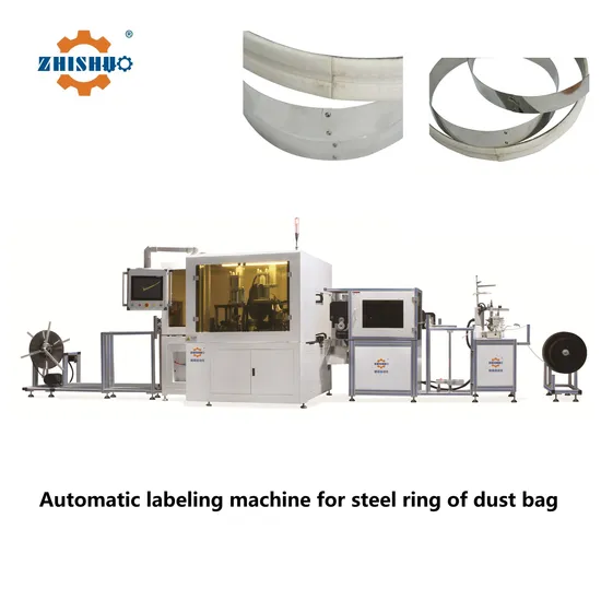 Steel Ring Sticker Automatic Labeling Machine for PP Filter Bag Opening